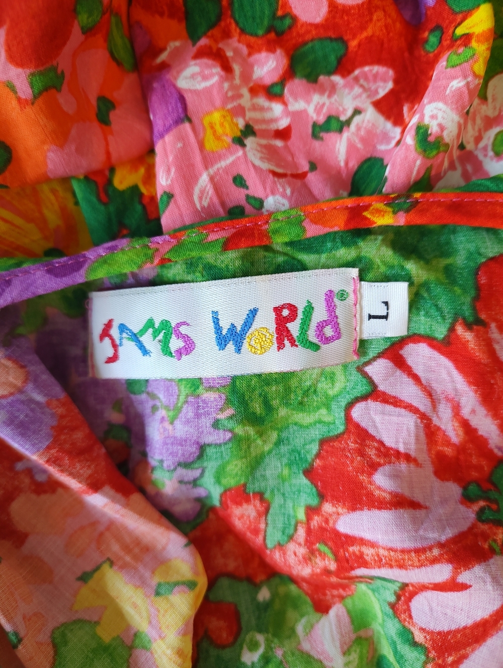 Jams World Vintage In Bloom Maxi Tank Dress Hawaiian Boho Classic L - Picture 2 of 10